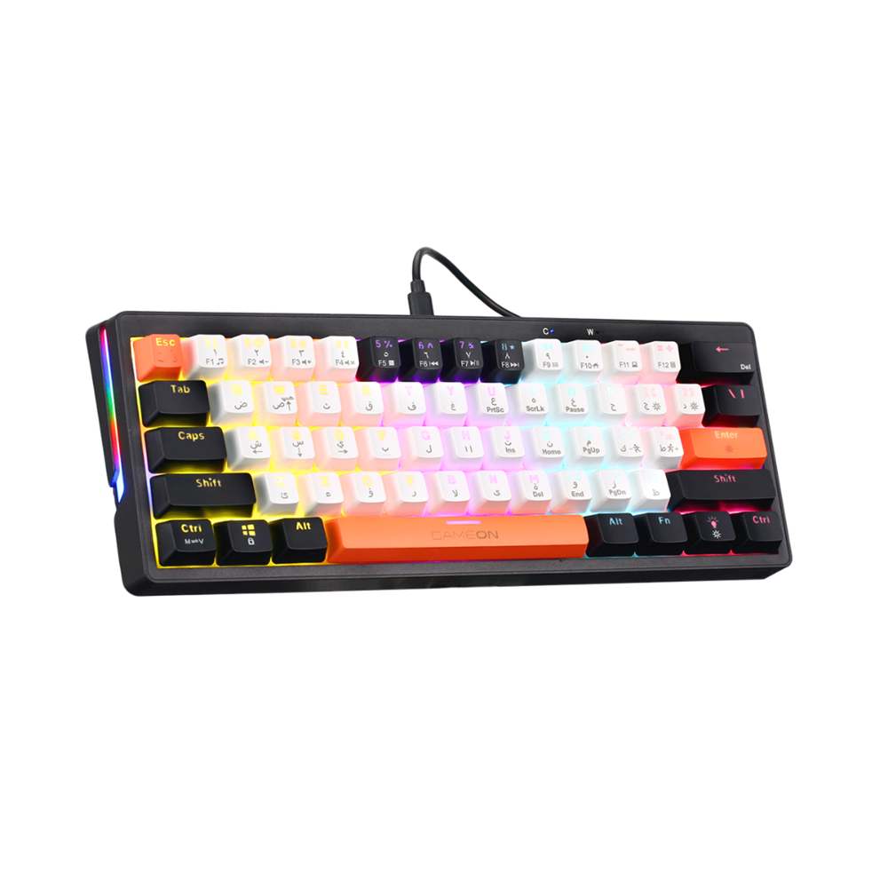 GameOn AEROX Series K160RS 60% RGB Mechanical Wired Gaming Keyboard, Red Switch - English/Arabic - Image 3