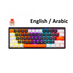 GameOn AEROX Series K60RS 60% RGB Mechanical Wired Gaming Keyboard, Red Switch - English/Arabic