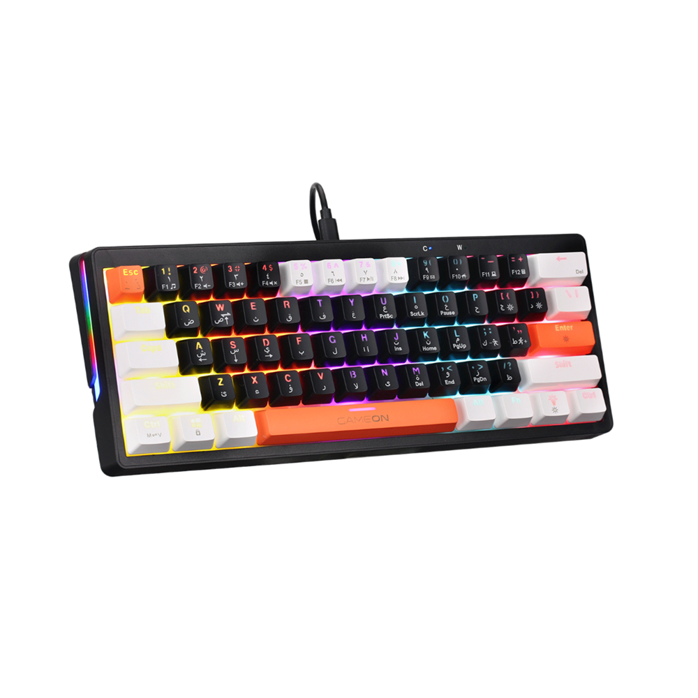 GameOn AEROX Series K60RS 60% RGB Mechanical Wired Gaming Keyboard, Red Switch - English/Arabic - Image 3