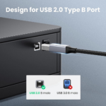 UGreen US370 USB-C to Printer (B) Cable Nylon Braided - 1m - Image 3