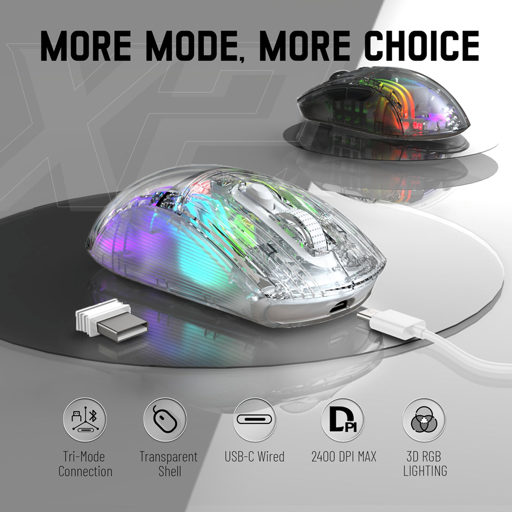 Attack Shark X2 Wireless Gaming Mouse, White - Image 2