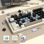 Attack Shark X75 Full Aluminum Wireless Gasket Gaming Mechanical Keyboard, Cheese White - Image 7