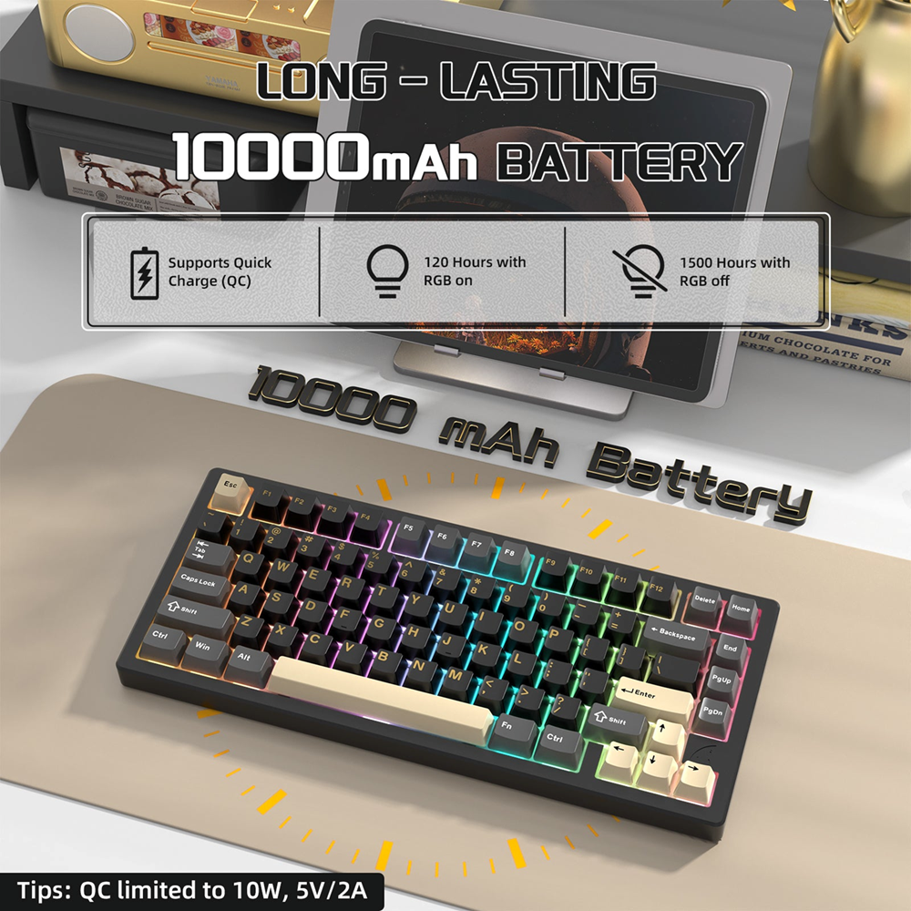 Attack Shark X75 Full Aluminum Wireless Gasket Gaming Mechanical Keyboard, Star Black - Image 5