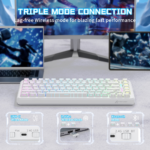 Attack Shark X82PRO HE Wireless Magnetic Switch Gaming Keyboard, White Contours - Image 5
