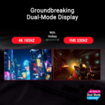 ASUS 32" ROG Strix OLED XG32UCWG TrueBlack Glossy Dual mode (4K@165Hz, FHD@330Hz), 0.03ms HDR400 USB-C HDMI 2.1 Ai Gaming Monitor - Image 2