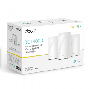 TP-Link Deco BE68 BE14000 Tri-Band Whole Home Mesh WiFi 7 System, 3-Units