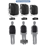 Matein 115900 XL Traveling Suitcase Backpack Laptop Bag X-large 34L Capacity, Black - Image 7