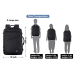 Matein 115900 XL Traveling Suitcase Backpack Laptop Bag X-large 34L Capacity, Black - Image 6