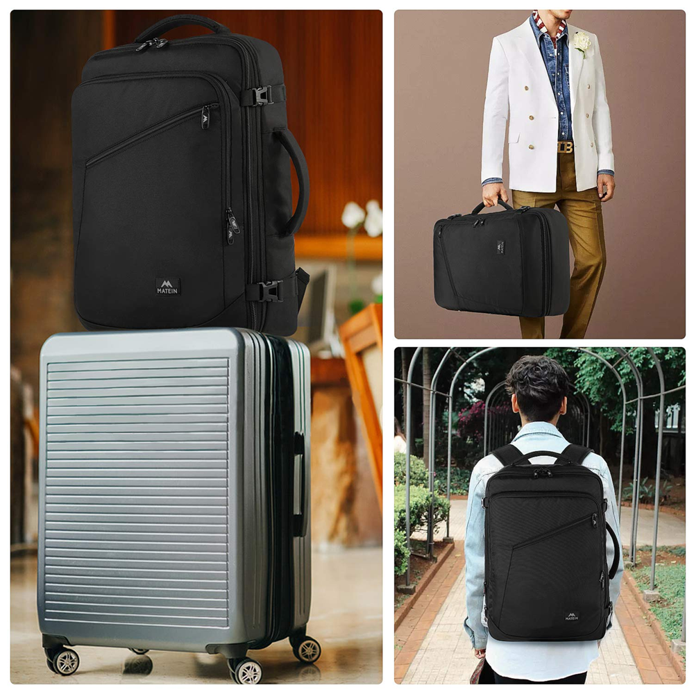 Matein 115900 XL Traveling Suitcase Backpack Laptop Bag X-large 34L Capacity, Black - Image 2