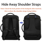 Matein 115900 XL Traveling Suitcase Backpack Laptop Bag X-large 34L Capacity, Black - Image 4
