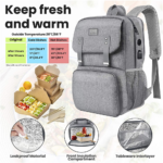 Matein 116100 15.6" Backpack Foldable Lunch Compartment Laptop Bag, Gray - Image 6