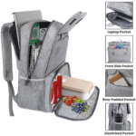 Matein 116100 15.6" Backpack Foldable Lunch Compartment Laptop Bag, Gray - Image 4