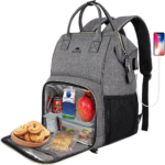 Matein 136800 15.6" Travel Lunch Compartment Backpack Laptop Bag, Gray