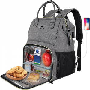 Matein 136800 15.6" Travel Lunch Compartment Backpack Laptop Bag, Gray