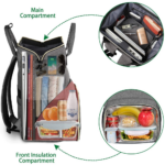 Matein 136800 15.6" Travel Lunch Compartment Backpack Laptop Bag, Gray - Image 2