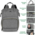 Matein 136800 15.6" Travel Lunch Compartment Backpack Laptop Bag, Gray - Image 6