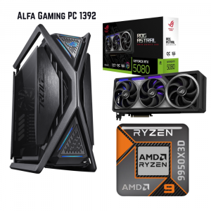 Alfa Gaming PC 1392, AMD Ryzen 9950X3D, 16GB RTX5080, 64GB RAM, 2TB NVMe, ASUS GR701, W11Pro