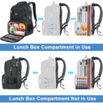 Matein 139900 17" Travel Lunch Compartment Backpack Laptop Bag, Black - Image 3