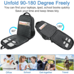 Matein 139900 17" Travel Lunch Compartment Backpack Laptop Bag, Black - Image 4