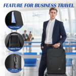 Matein 172200 17" Classic Waterproof Backpack Laptop Bag with Lock & USB Charging Port - Image 5