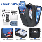 Matein 172200 17" Classic Waterproof Backpack Laptop Bag with Lock & USB Charging Port - Image 2
