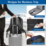 Matein 172600 17" Travel Lunch Compartment Backpack Laptop Bag, Black - Image 5