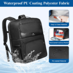 Matein 172600 17" Travel Lunch Compartment Backpack Laptop Bag, Black - Image 4