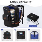 Matein 175600 15.6" Travel Laptop Backpack Anti Theft Carry-on Bag, Black - Image 6