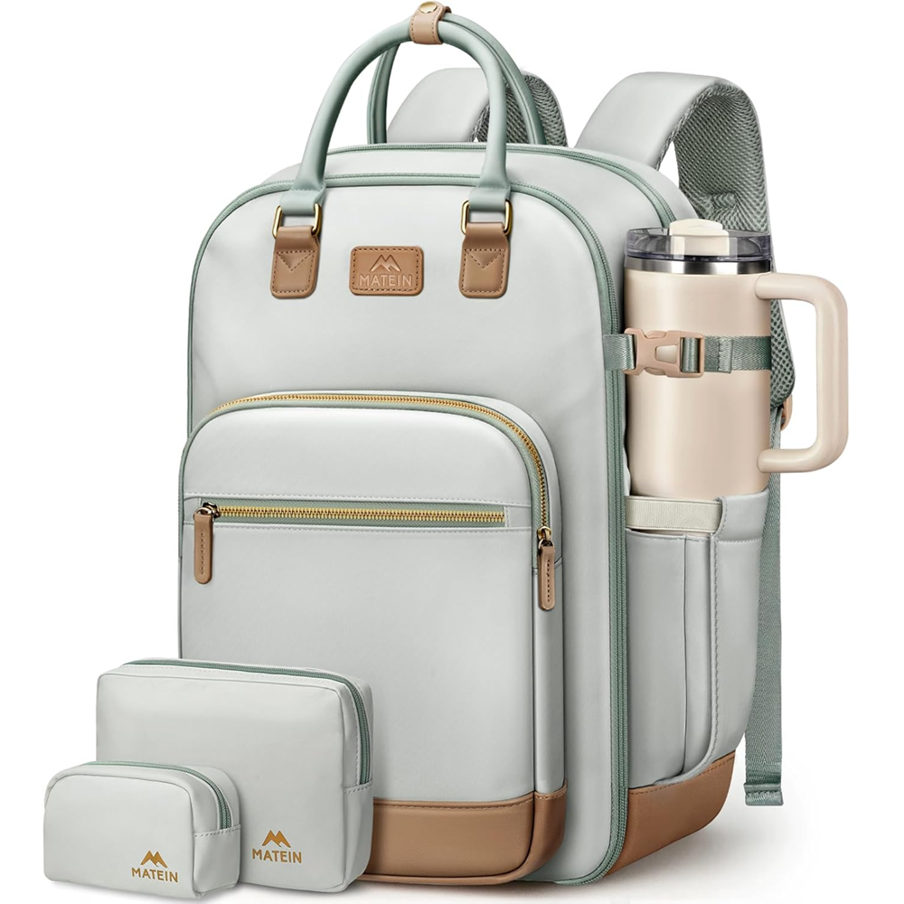 Matein 676000 15.6" Underseat Backpack for Women Laptop Bag, Green