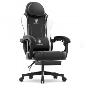 Dowinx Gaming Chair with Footrest - White/Black