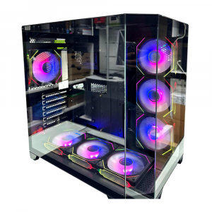 Huntkey S970 Storm Max Cryo Edition Mid Tower PC Case - Black, 7-Fans