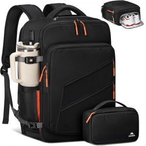 Matein 673800 17" Travel Laptop Backpack with Shoe Compartment Bag, Black