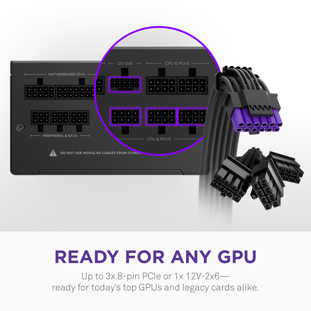 NZXT 1000W PSU C1000 Gold Core 80 PLUS Gold Fully Modular ATX 3.1 Power Supply, Black - Image 2