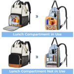 Matein 136800 15.6" Travel Lunch Compartment Backpack Laptop Bag, Beige/Black - Image 2