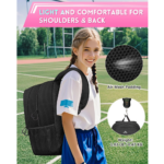Matein 669400 15.6" Football Backpack with Shoe Holder Laptop Bag, Black - Image 4