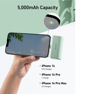 Anker 1645 Nano Power Bank (12W, 5000mAh, Built-In Lightning Connector) Black, A1645H11 - Image 2