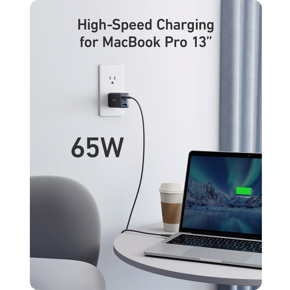 Anker 2667 Charger Adapter (65W, 3-Ports, GaN) -Black - A2667K14 - Image 6