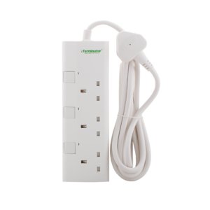 Terminator 663UK 3-AC Outlet Power Extension Strip UK Socket 3M & 13A