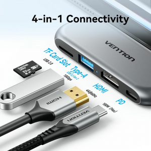 Vention THYH0 USB-C to 4-in-1 HDMI 4K 60Hz Hub Docking Station Adapter - Image 2