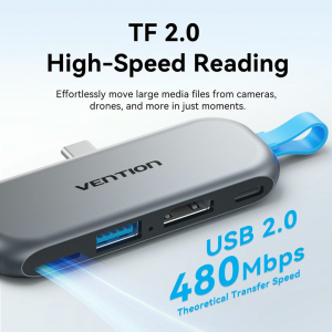 Vention THYH0 USB-C to 4-in-1 HDMI 4K 60Hz Hub Docking Station Adapter - Image 9