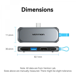 Vention THYH0 USB-C to 4-in-1 HDMI 4K 60Hz Hub Docking Station Adapter - Image 5