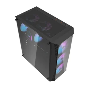 darkFlash DK352 Plus Mid Tower ATX PC Case, 4-Fans, Black - Image 2
