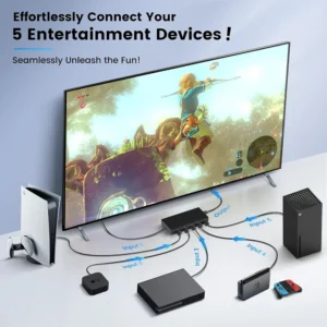 Jasoz G154 HDMI Switch 5-Port 4K@60Hz 5 in1 Out Switcher - Image 3