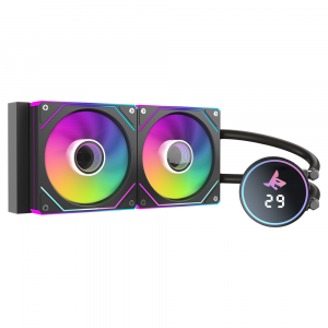 SHARX JAWS J240DD – 240mm AIO Liquid CPU Cooler with Dual ARGB Fans, Black