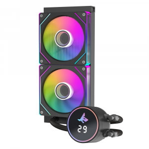 SHARX JAWS J240DD – 240mm AIO Liquid CPU Cooler with Dual ARGB Fans, Black - Image 3