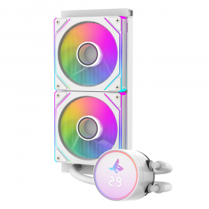 SHARX JAWS J240DD – 240mm AIO Liquid CPU Cooler with Dual ARGB Fans, White - Image 3