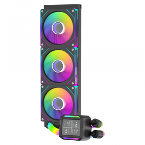 SHARX PROFIN P360LRT – 360mm AIO Liquid CPU Cooler with 2.8” LCD Display, Triple ARGB Fans, Black - Image 2