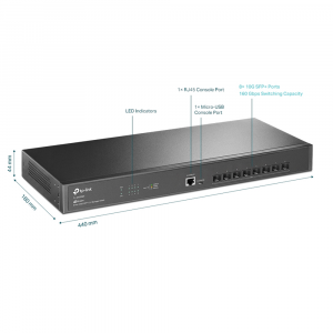 TP-Link SX3008F JetStream 8-Port 10GE SFP+ L2+ Managed Switch - Image 3