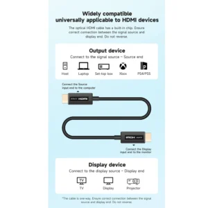 JASOZ A138 HDMI 2.1 Fiber Optical Cable 8K 60Hz - 50M - Image 5