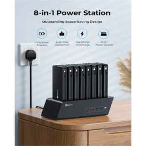 Raycue BoostDock 8 in 1 Charging Station Combo with 8*10000mAh PD20W Power Bank-UK - Image 9